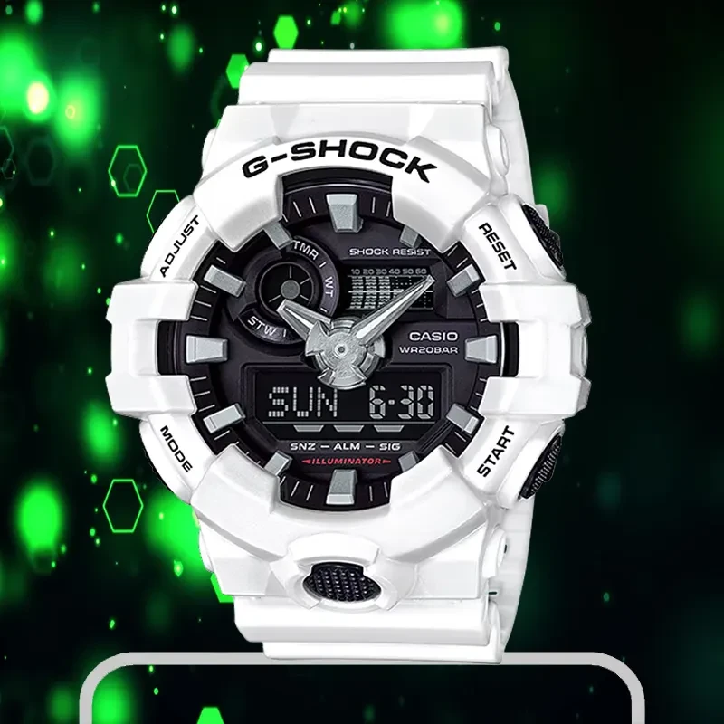 Casio G-Shock Dual-time White Band Men's Watch-  GA-700-7A